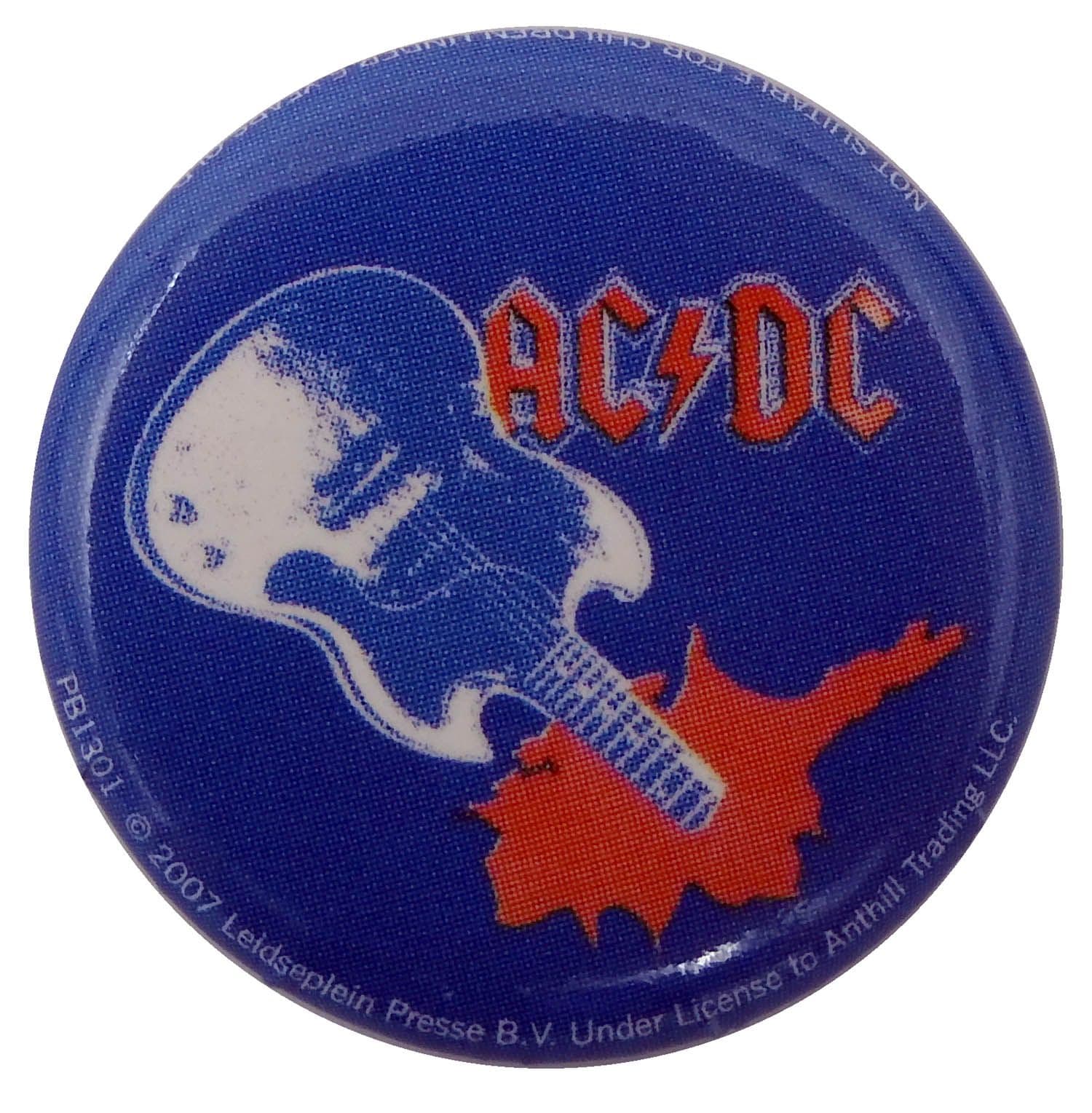 AC/DC - Guitar Blue Button Badge