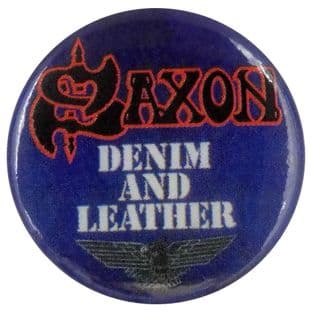 Saxon - 'Denim and Leather' Button Badge