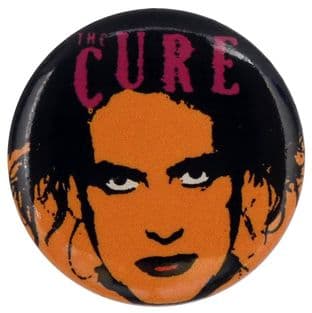 The Cure Robert Orange Face Button Badge