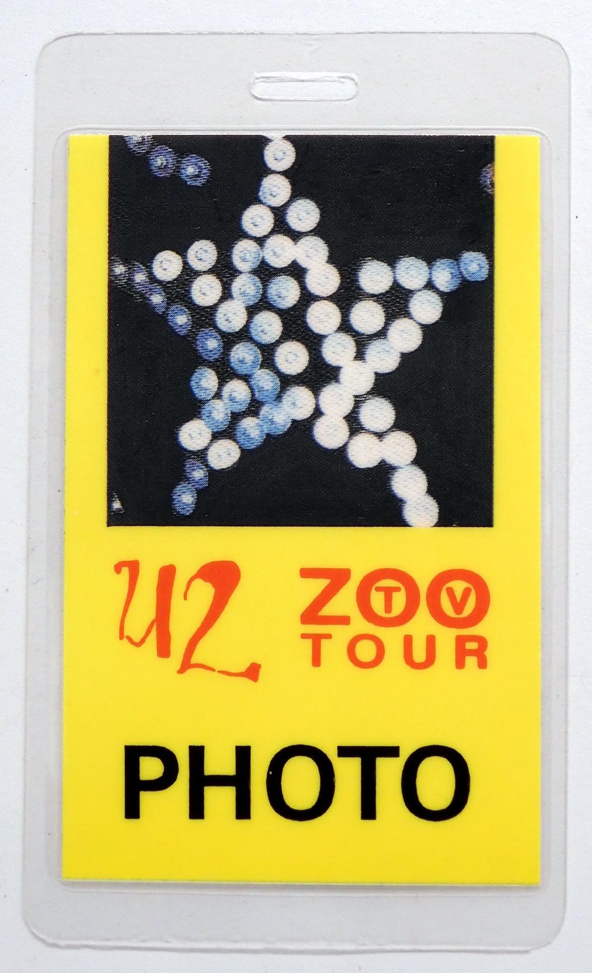 U2 Zoo Tv Tour Photo Laminated Backstage Pass U2 Zoo Tv Tour Photo Laminated Backstage Pass