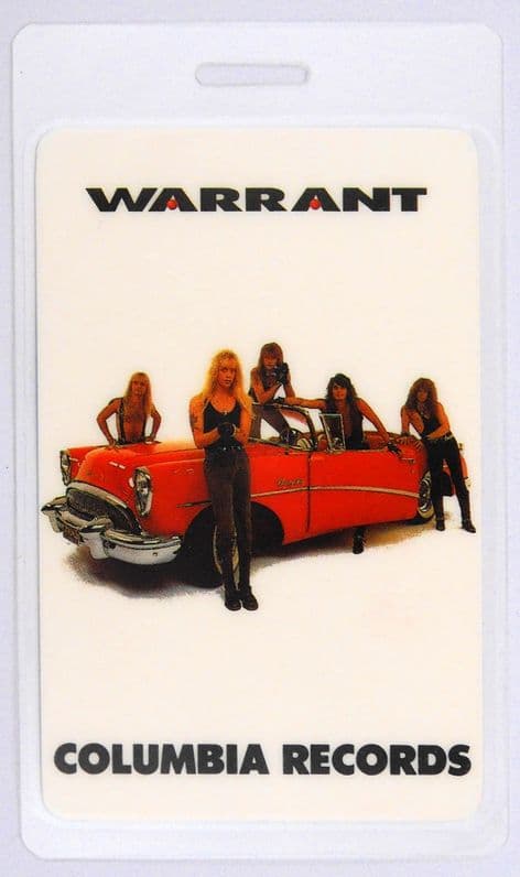 Warrant - '1990 Cherry Pie Tour - Columbia Records' Vintage Laminated Backstage Pass
