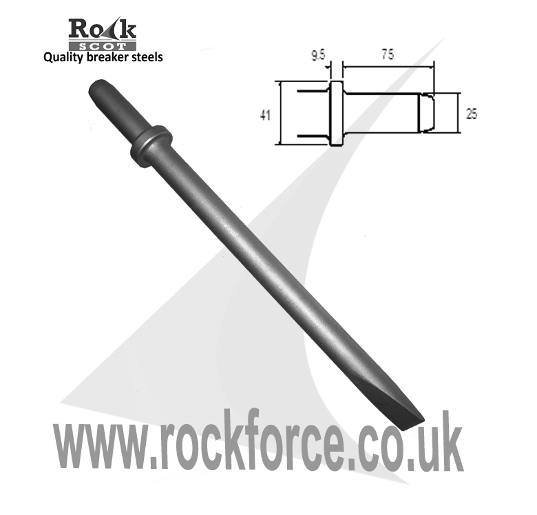 Chisel - 25 x 75mm Round Shank