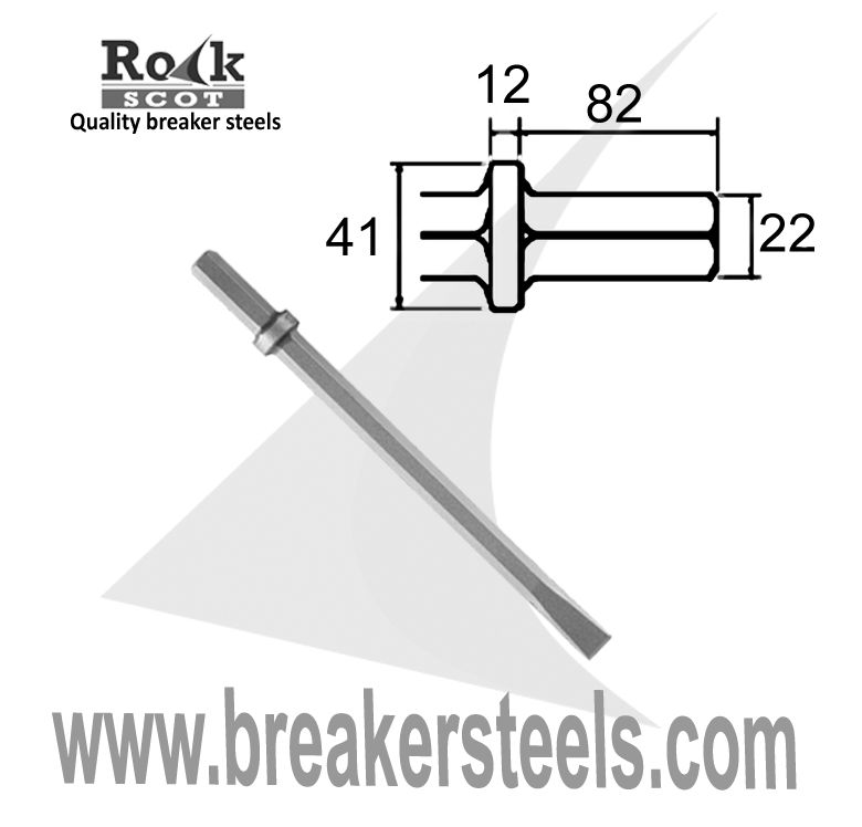 Hex 22mm x 82mm (⅞ x 3¼) Chisel