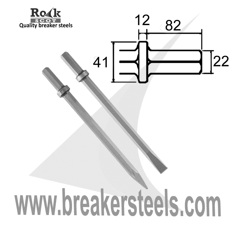 Hex 22mm x 82mm (⅞ x 3¼) Set of Point & Chisel
