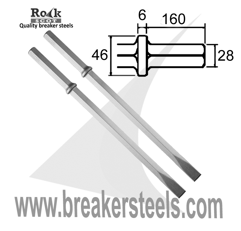 Hex 28mm x 160mm (1⅛ x 6¼) Set of 2 Chisels