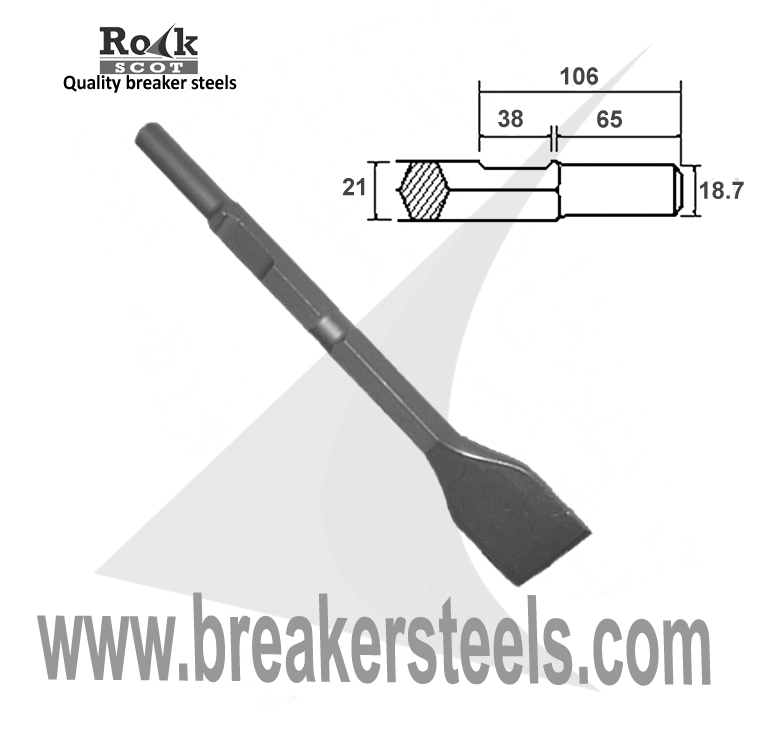 Kango K900, 50mm Wide Chisel, 21mm Hex (900K / 950K/KV)