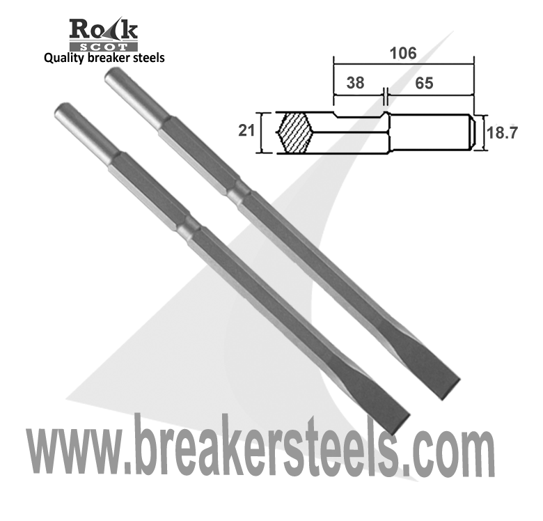 Kango K900, Set of 2 Chisels, 21mm Hex (900K / 950K/KV)