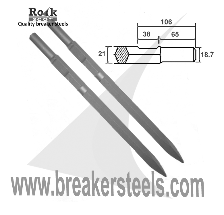 Kango K900, Set of 2 Points, 21mm Hex (900K / 950K/KV)