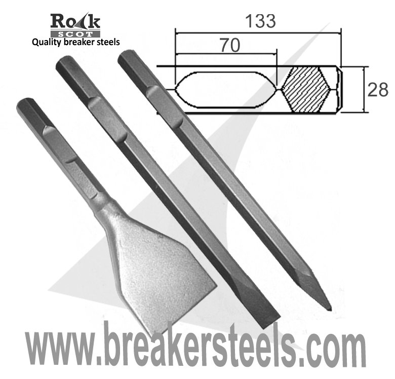 Set of Chisel, Point & Tarmac Cutter B11304 / GSH27 / USH27