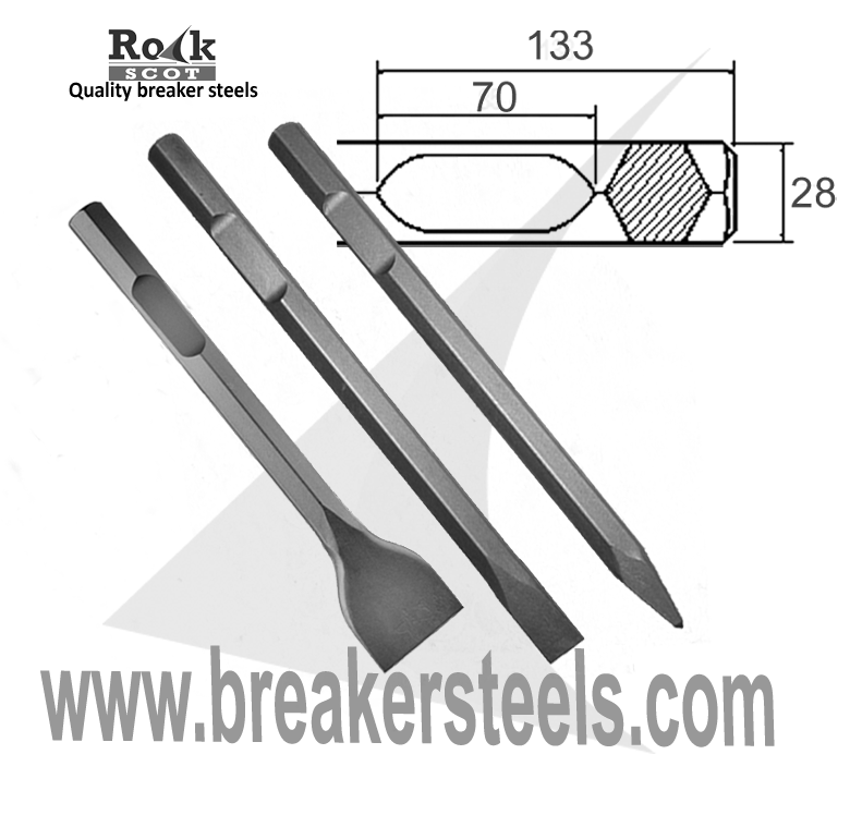 Set of Chisel, Point & Wide Chisel B11304 / GSH27 / USH27