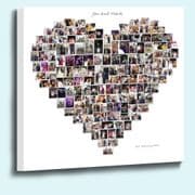 Bespoke Heart-Shaped Personalised Photo Collage – Custom Framed Canvas Print, Unique Wall Art Gift