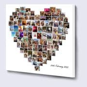 Bespoke Heart-Shaped Personalised Photo Collage – Custom Framed Canvas Print, Unique Wall Art Gift
