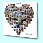 Bespoke Heart-Shaped Personalised Photo Collage – Custom Framed Canvas Print, Unique Wall Art Gift