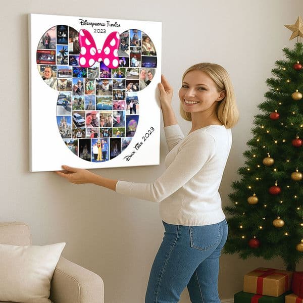Disney Minnie Mouse shape photo collage box framed canvas print
