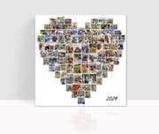 Heart Shaped Photo Collage Canvas print, Personalise with up to 100  Pictures