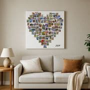 Heart Shaped Photo Collage Canvas print, Personalise with up to 100  Pictures