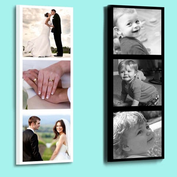 Personalised 3 picture collage framed canvas print
