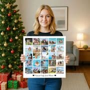 Personalised Photo Collage Canvas – from 9 to 30 Picture Grid style Family & Friends