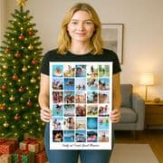 Personalised Photo Collage Canvas – from 9 to 30 Picture Grid style Family & Friends