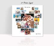 Valentines Heart Photo Collage Canvas Print: Custom Wall Art between 20 and 60 pictures
