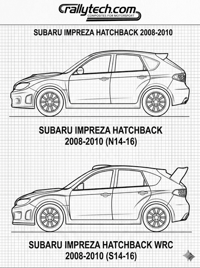 Impreza Hatchback 2008-2010 (WRC S14-16) (N14-16)