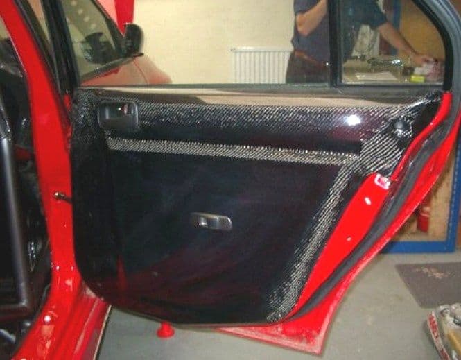 Mitsubishi Evo 8 Carbon Doorcard Electric Honeycomb R/H/R. RT0455/MI