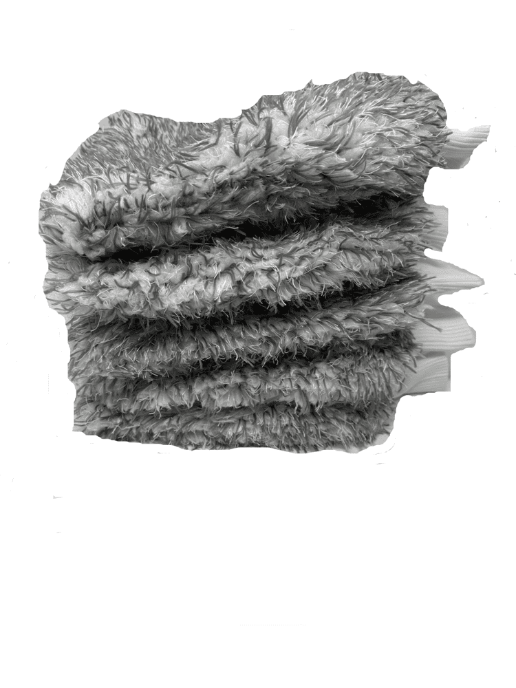 CLEARANCE - Wash Mitt Microfibre Long Pile - Grey/White x 5 - Luxury Soft Mitts