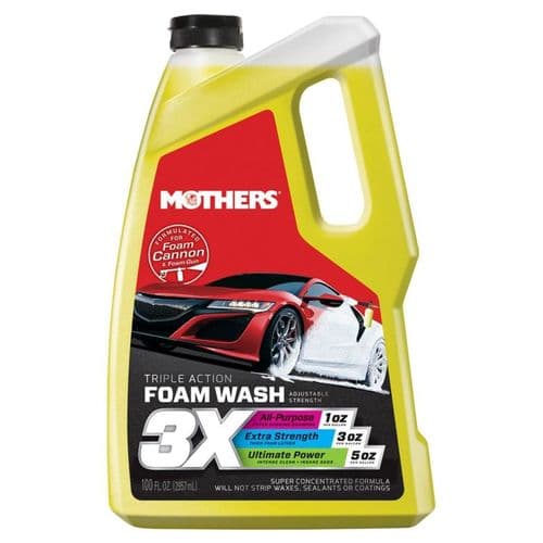 Mothers Triple Action Foam Wash (Snow Foam) Clean, Streak-Free Shine 100oz 2.96L
