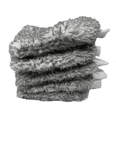 Wash Mitt Microfibre Long Pile - Grey/White x 5 - Luxury Soft Mitts