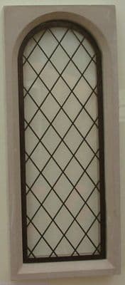 Arched 'Stone' Mullion Window - Complete Glass & Leadlight