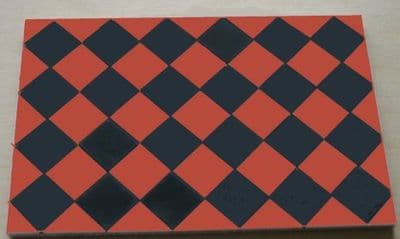 Black & Dark Red Square Quarry Tiles - Dolls House