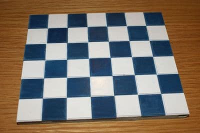 Blue & White Square Quarry Tiles - Dolls House