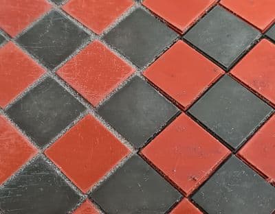 Dark Red &  Old York Green Square Quarry Tiles - Dolls House