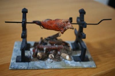 LED Hog Roast Spit - with Red LED battery light