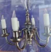 Wired Black 6 Arm Chandelier