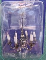 Wired Black 6 Arm Chandelier