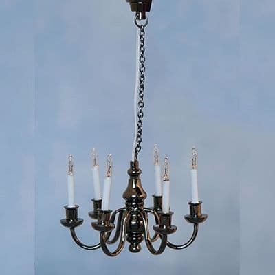 Wired Black 6 Arm Chandelier