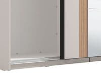 Novara Cashmere Taupe And Artisan Oak Effect Large Mirrored Sliding Door Wardrobe 220cm 11013694