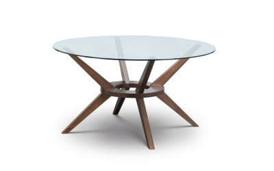 Ávila Round Tempered Glass Walnut Dining Table 140cm 24JB243