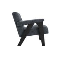 Abelor Grey Charcoal Velvet Lounge Chair - LD25