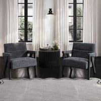 Abelor Grey Charcoal Velvet Lounge Chair - LD25