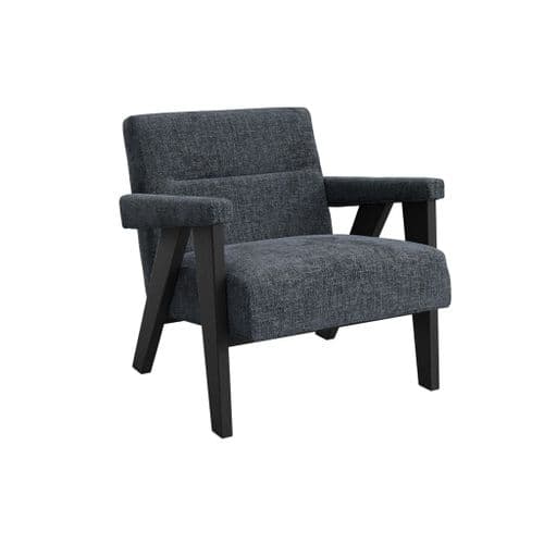 Abelor Grey Charcoal Velvet Lounge Chair - LD25