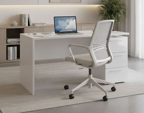 Adalrik Artic White  Computer Office Desk Table - 2614