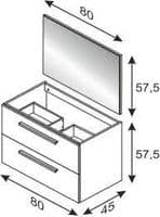 Adolfo 800mm White Gloss Wall Hung Bathroom Vanity Cabinet With Basin Sink And Mirror - 305161BO/SO