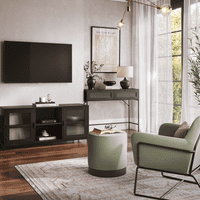 Adriano Matte Black 2 Door Industrial TV Media Cabinet - LD