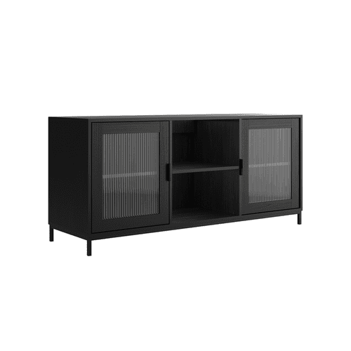 Adriano Matte Black 2 Door Industrial TV Media Cabinet - LD