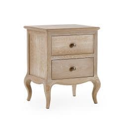 Ajaccio Limed Oak Effect 2 Drawer Bedside 24JB203