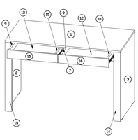 White Gloss Bedroom Desk with Drawers - Furniture Factor

