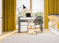 White Gloss Bedroom Desk with Drawers - Furniture Factor

