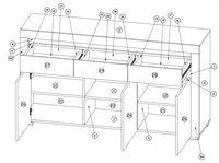 Alabama Large Modern Grey and White Sideboard With Lights - ABK-1 - N13